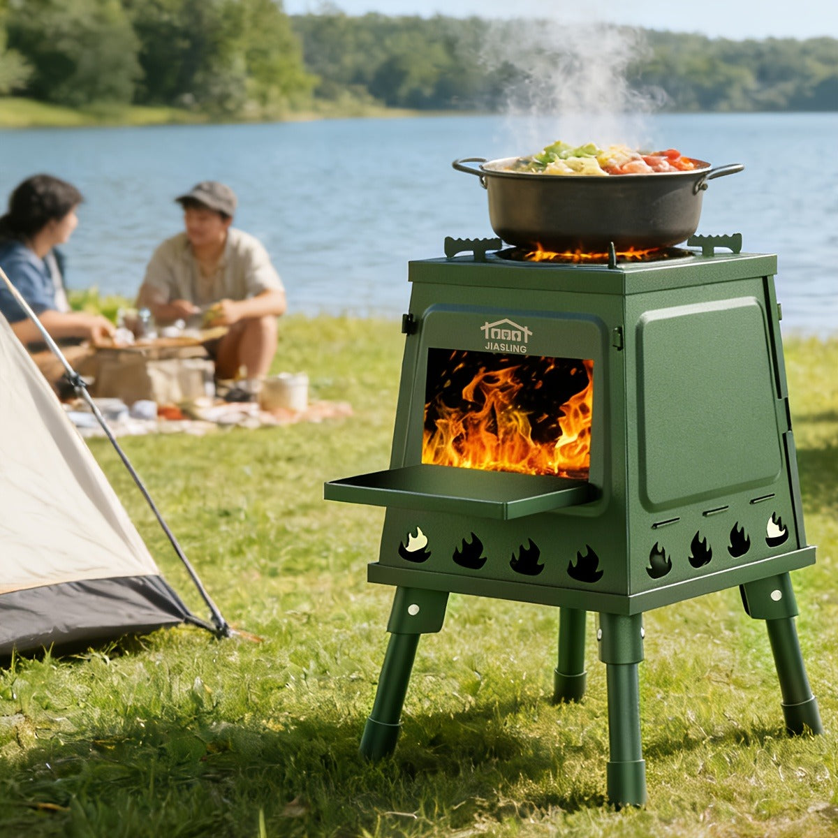 Foldable Wood Burning Camp Stove, Portable Outdoor Cooking Rocket Stove for Camping, Hiking, Picnics, BBQ & Travel — image 7