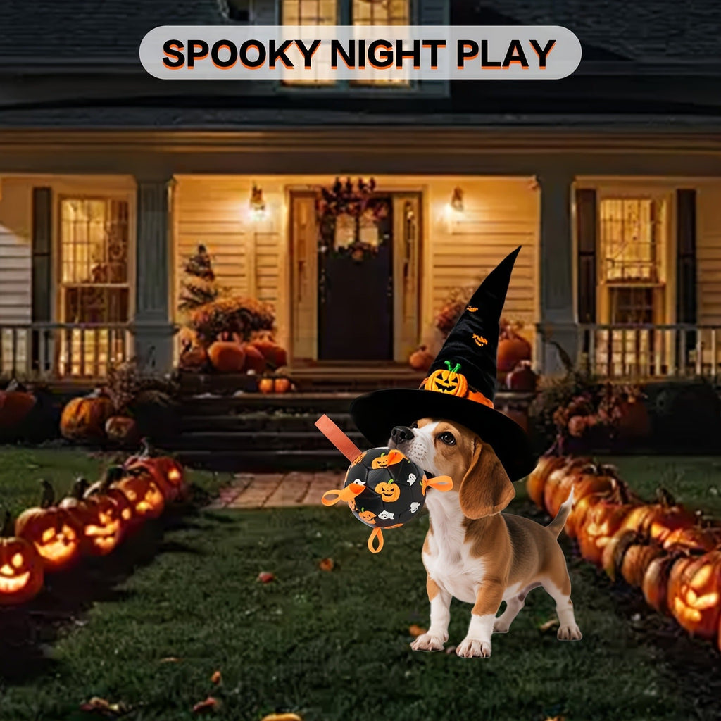Dog Toy Halloween Pumpkin-Ghost Football with Pump, Strap and 6 or 7.28-Inch Size Options for Dogs — image 9