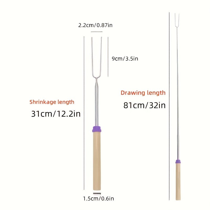 Marshmallow Roasting Sticks 12-Pack Extendable Stainless Steel + Bag, for Grilling, Camping and Outdoor Meals — image 6