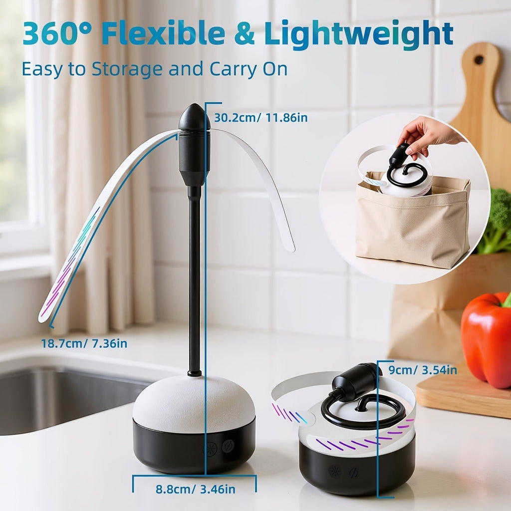 Desktop Reflective-Blade Fan Pest Control Device with Amber Light, Flexible Neck and USB Power for Tabletop Use — image 6