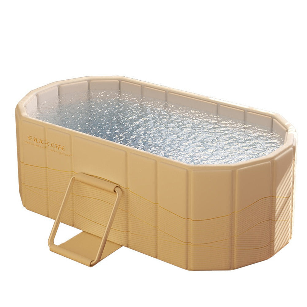 Ice Bath Tub Foldable Portable with Dual Drainage, Collapsible Cold Plunge & Hot Bath Tub for Garden, Patio and Yard Use — im