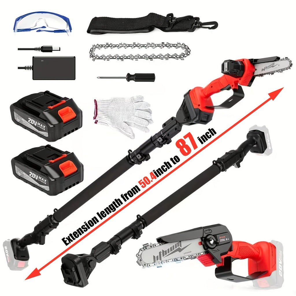 Telescopic Pole Saw Cordless Folding 6-Inch Electric with Compact Design, Battery-Powered Tree Pruner for Garden Pruning — im