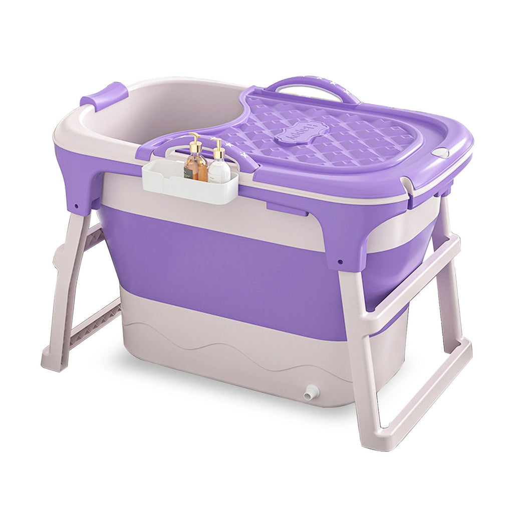 Portable Bathtub for Adults with Insulation Cover & Drainage Pipe, Foldable Hot Tub for Indoor Outdoor Sauna — image 8