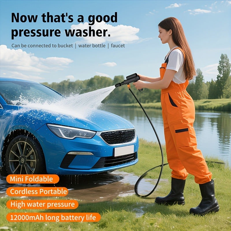 Portable Pressure Washer Cordless 980PSI, 3x 4000mAh Batteries, 5-in-1 Nozzle, Foam Cannon, 33FT Hose — image 7