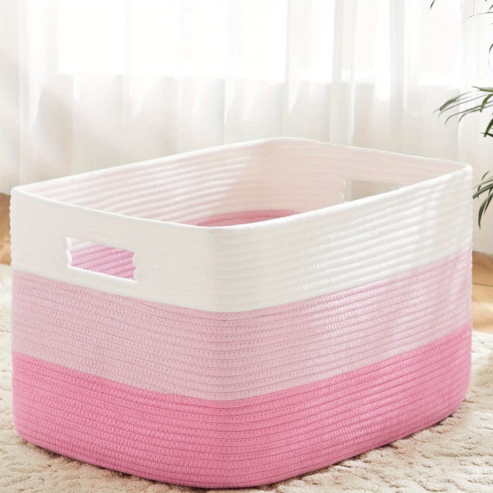 Storage Bag, Open-Top Woven Organizer in 30L, 65L or 100L with Handles and Black, Pink, Gray or Blue Options — image 10