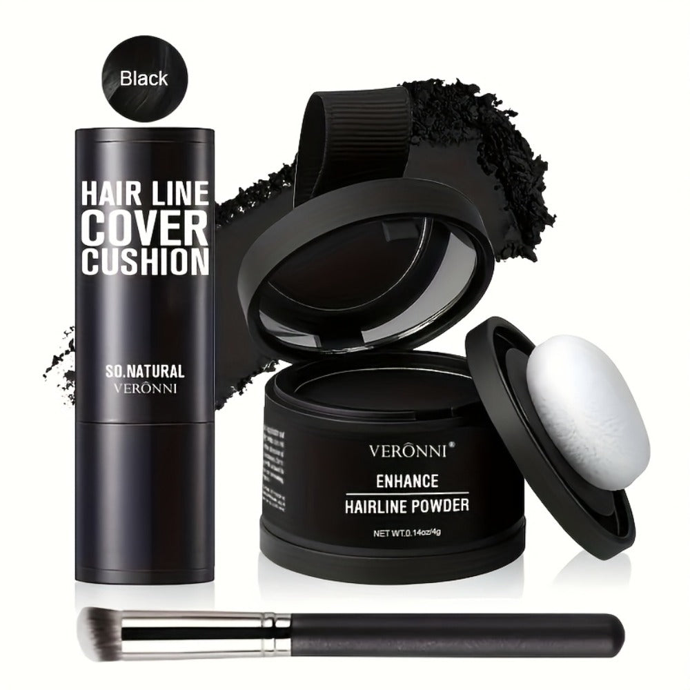 Hair Root Concealer Powder with Brush - Instantly Covers Gray Roots & Thinning Hairline, Plant-Based Keratin Formula — image 