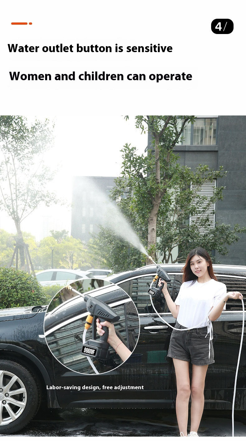 Wireless Lithium Battery Car Washing Gun Portable High Voltage