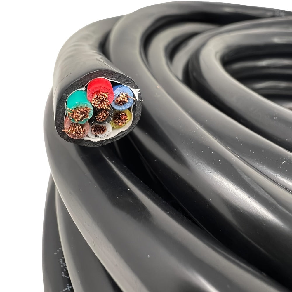 7-Way Trailer Wire 14 Gauge CCA 7 Conductor Color-Coded Heavy Duty Wiring Harness for Trailer RV Camper – 50FT or 100FT — ima