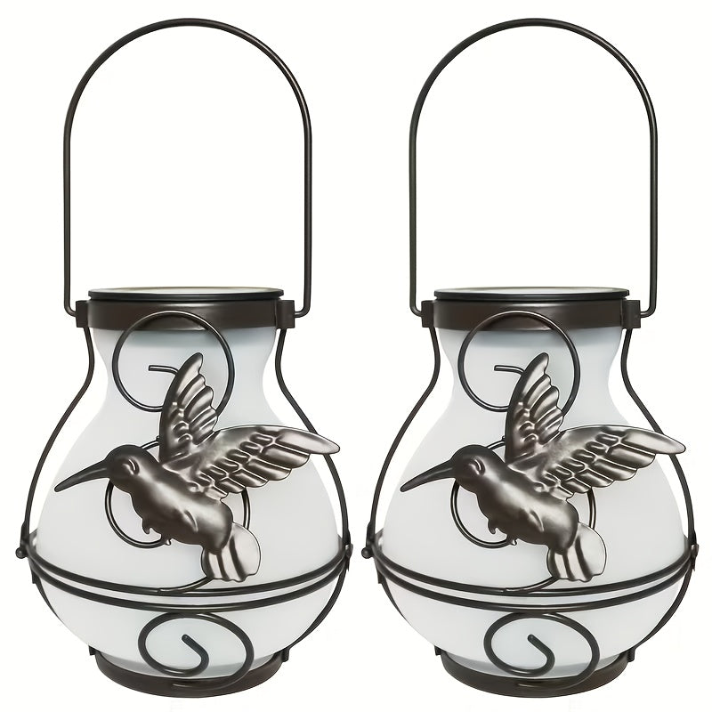 Solar Outdoor Lights Hummingbird Flickering Flame Hanging Lanterns, IP44, 2- or 4-Pack for Yard Decor — image 4