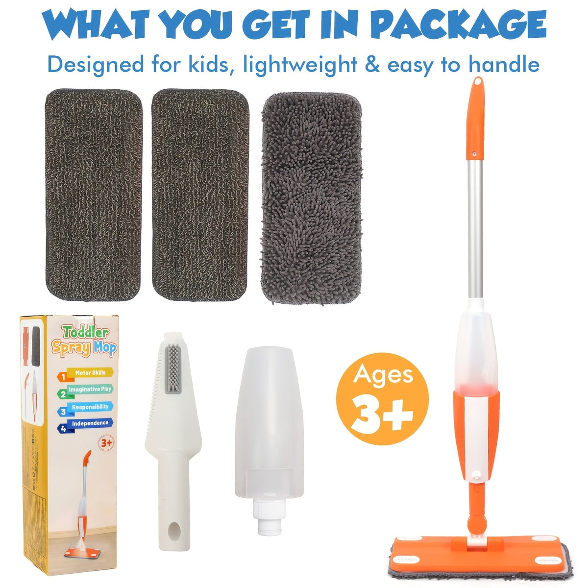 Children's Spray Mop Cleaning Toy Set with Water Sprayer & Pad with the Listed Color, Size or Set Options for Everyday Use — 