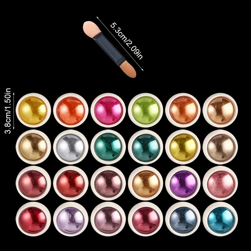 Chrome Nail Powder 24 Colors Set Holographic Mirror Effect Metallic Reflective Glitter Pigment for Gel — image 5