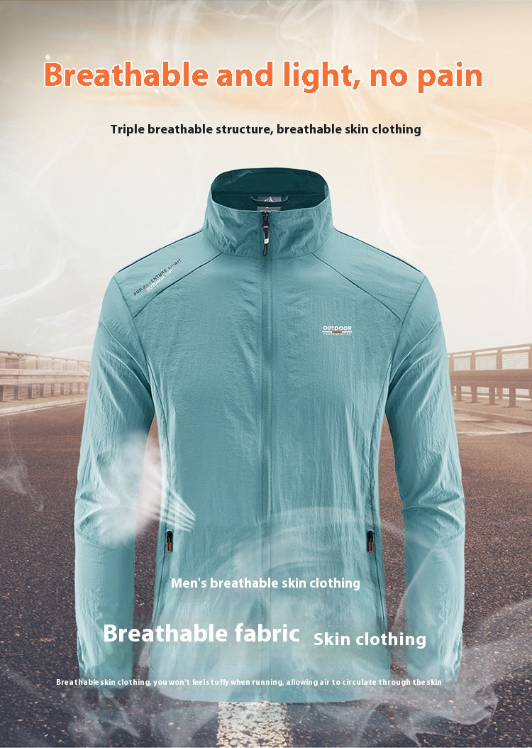 Ultra-thin Breathable Stand Collar UV-proof Jacket Fishing Suits Men