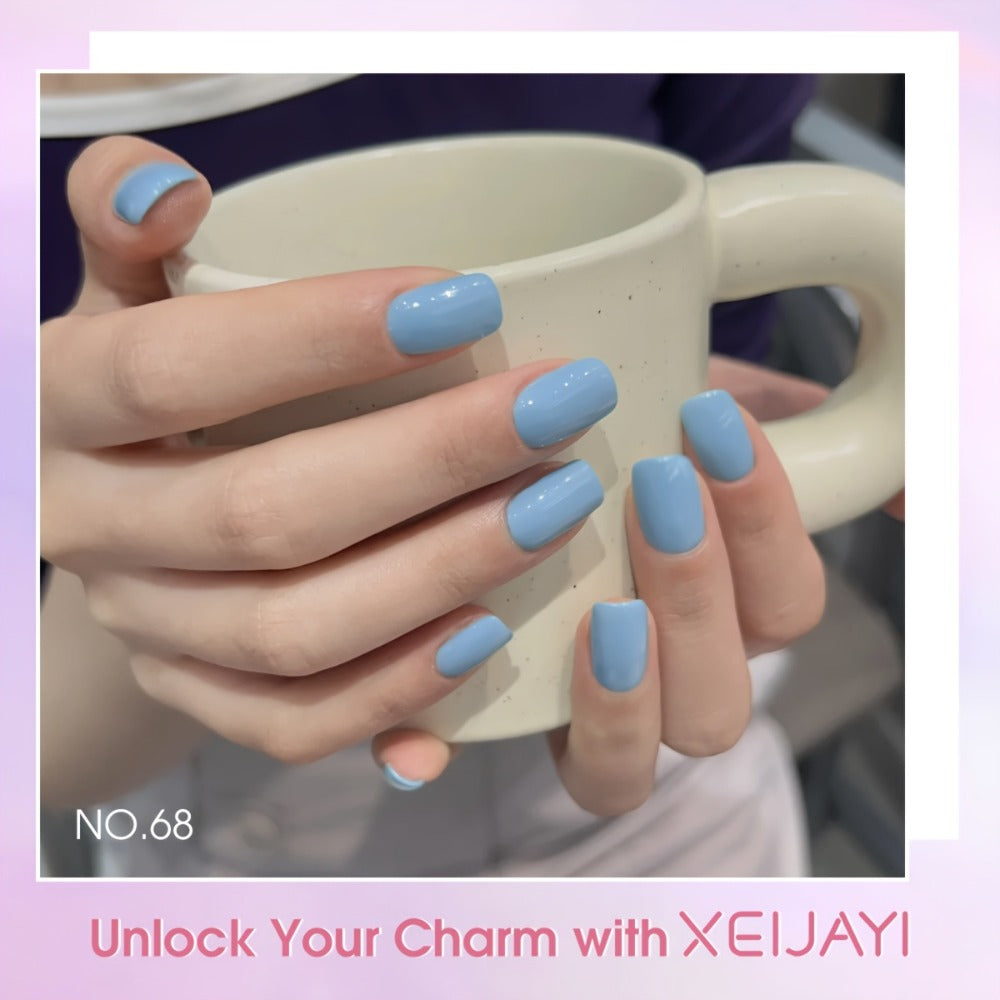 Gel Nail Polish 9-Color Macaron Pastel Set in Square Bottles with High-Saturation Finish and UV/LED Cure for Nail Art — image