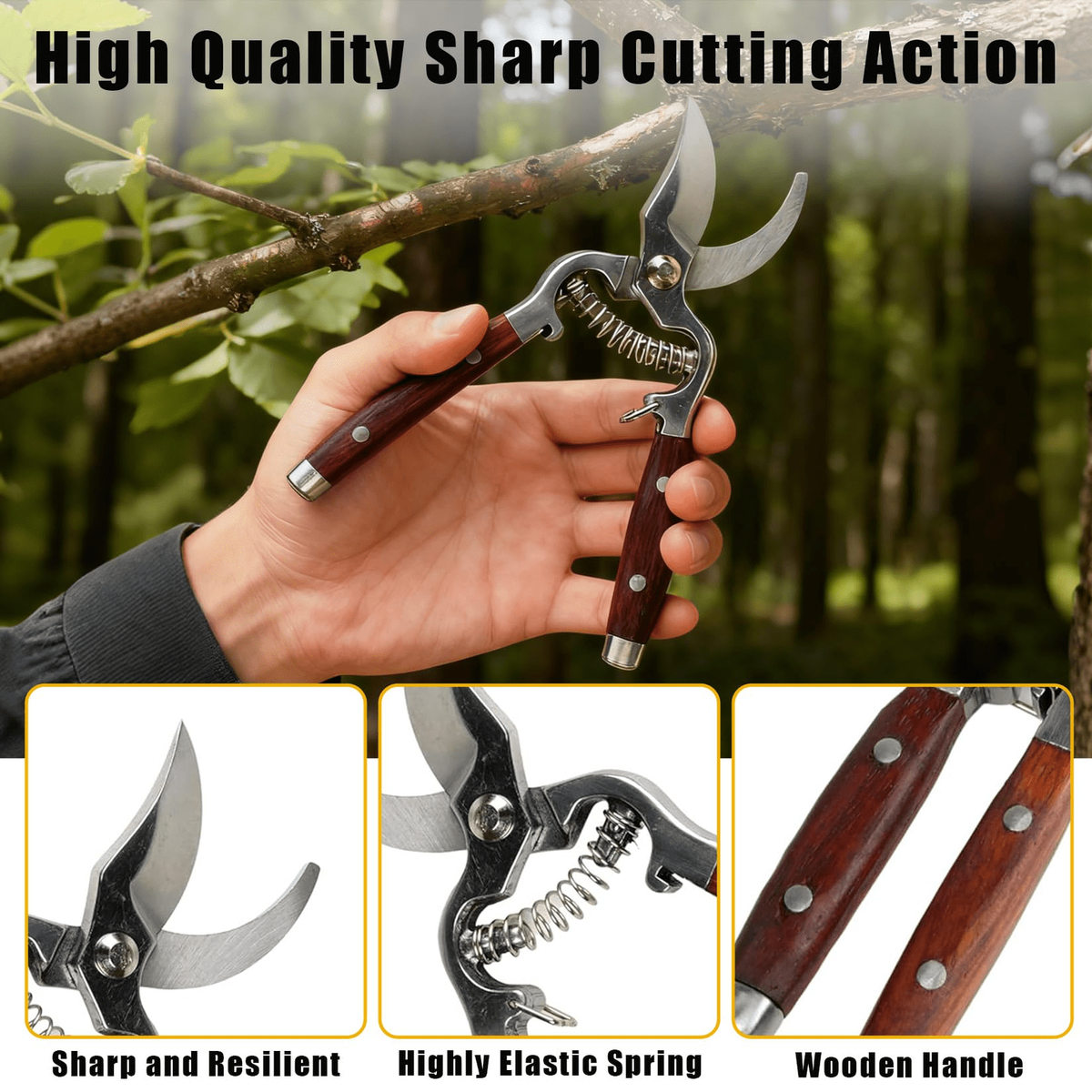 Garden Scissors 2-Pack Pruning Shears Set Curved and Straight Bypass Blades 8-Inch Ultra Sharp Plant for Garden, Patio and Ya