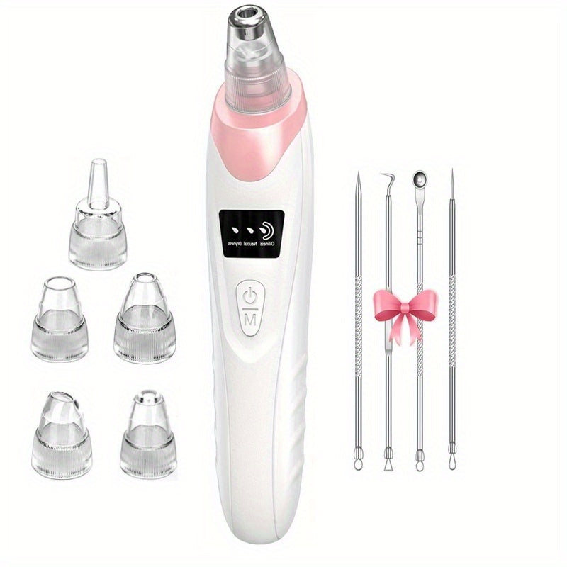 Pink Pore Vacuum Blackhead Remover with 3 Suction Levels, 5 Heads and 4 Manual Extractor Tools — image 14