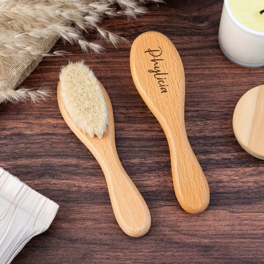 Custom Engraved Baby Brush Personalized Newborn Soft Hair Brush with Name, Unique Keepsake Gift for Baby Shower — image 8