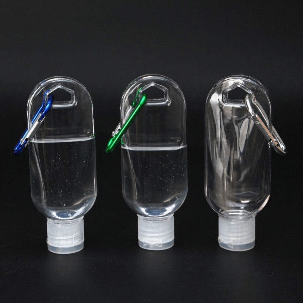 TSA Approved Travel Bottles with Keychain Leakproof Refillable Squeeze Containers 50-Pack Clear Plastic 1.7oz 50ML for Toilet