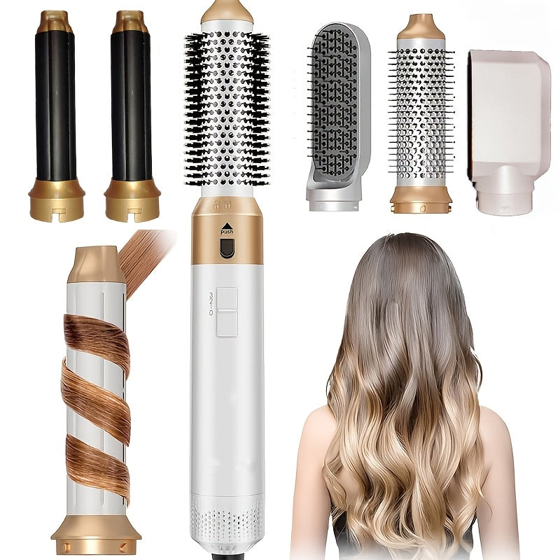 Air Wrap Hair Dryer Brush Set 5-in-1 Ionic Styler, Blow Dryer, Straightening Brush & Dual Air Curler (Clockwise & Countercloc