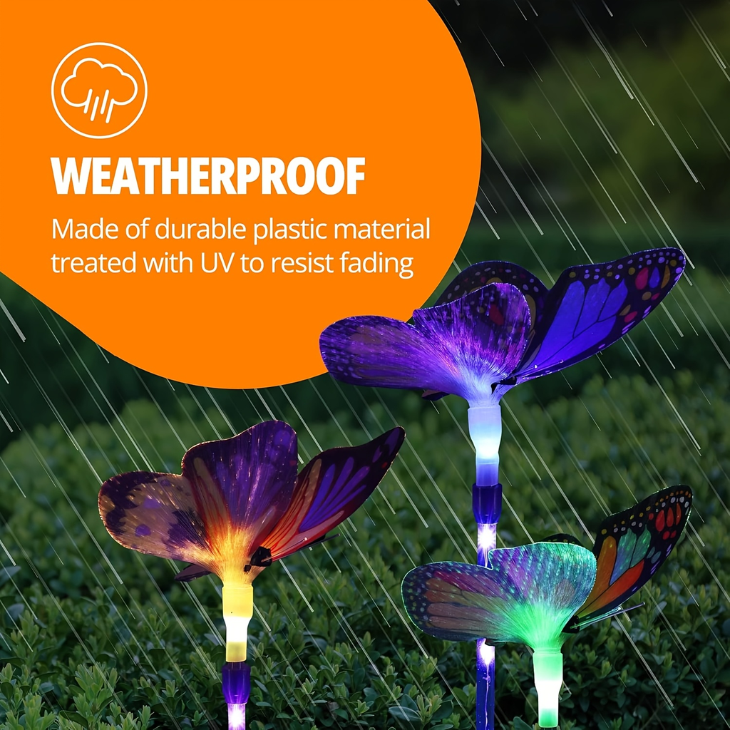 Solar Garden Lights Butterfly Stakes with Color-Changing LEDs in 3- or 6-Pack Sets for Lawn Decor — image 13
