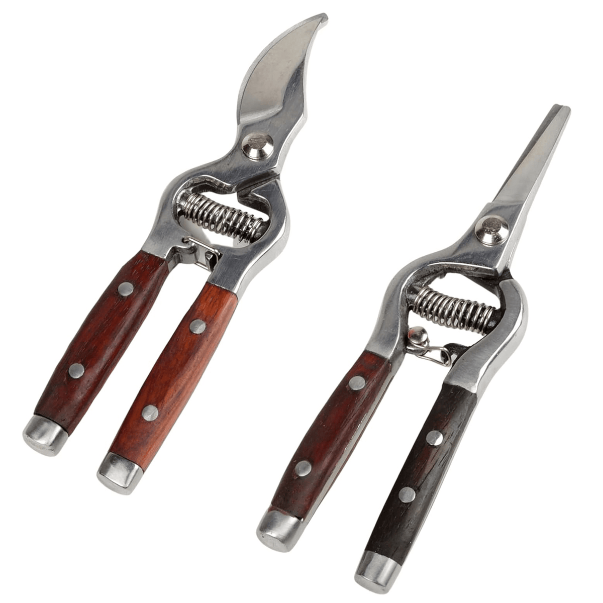 Garden Scissors 2-Pack Pruning Shears Set Curved and Straight Bypass Blades 8-Inch Ultra Sharp Plant for Garden, Patio and Ya