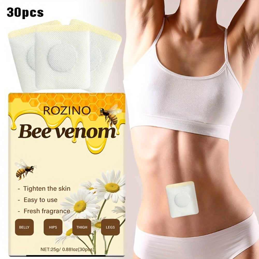Bee Venom Navel Patches 30pcs – Natural Botanical Belly Button Patches for Body Wellness, Detox & Self Care, Long-Lasting Adh