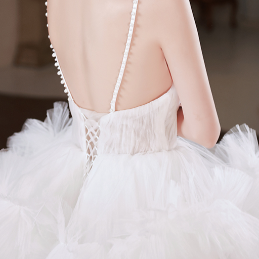 White Sling Temperament Banquet Skirt