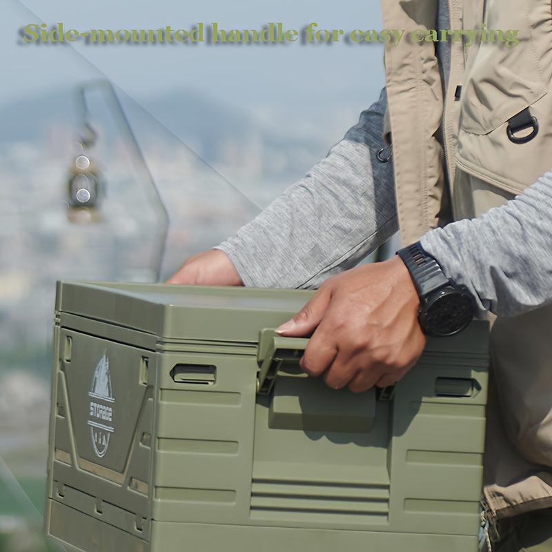 Army-Green Outdoor Storage Box with Flat Cover, Lift-Up Desktop or Front-Access Box Lid Options — image 11