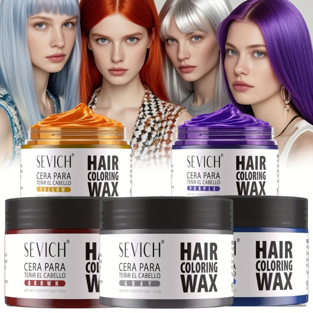 Instant Color Hair Wax 10 Shades – Temporary Hair Dye Wax Strong Hold Styling for Parties, Cosplay, Festivals & Halloween, Ea