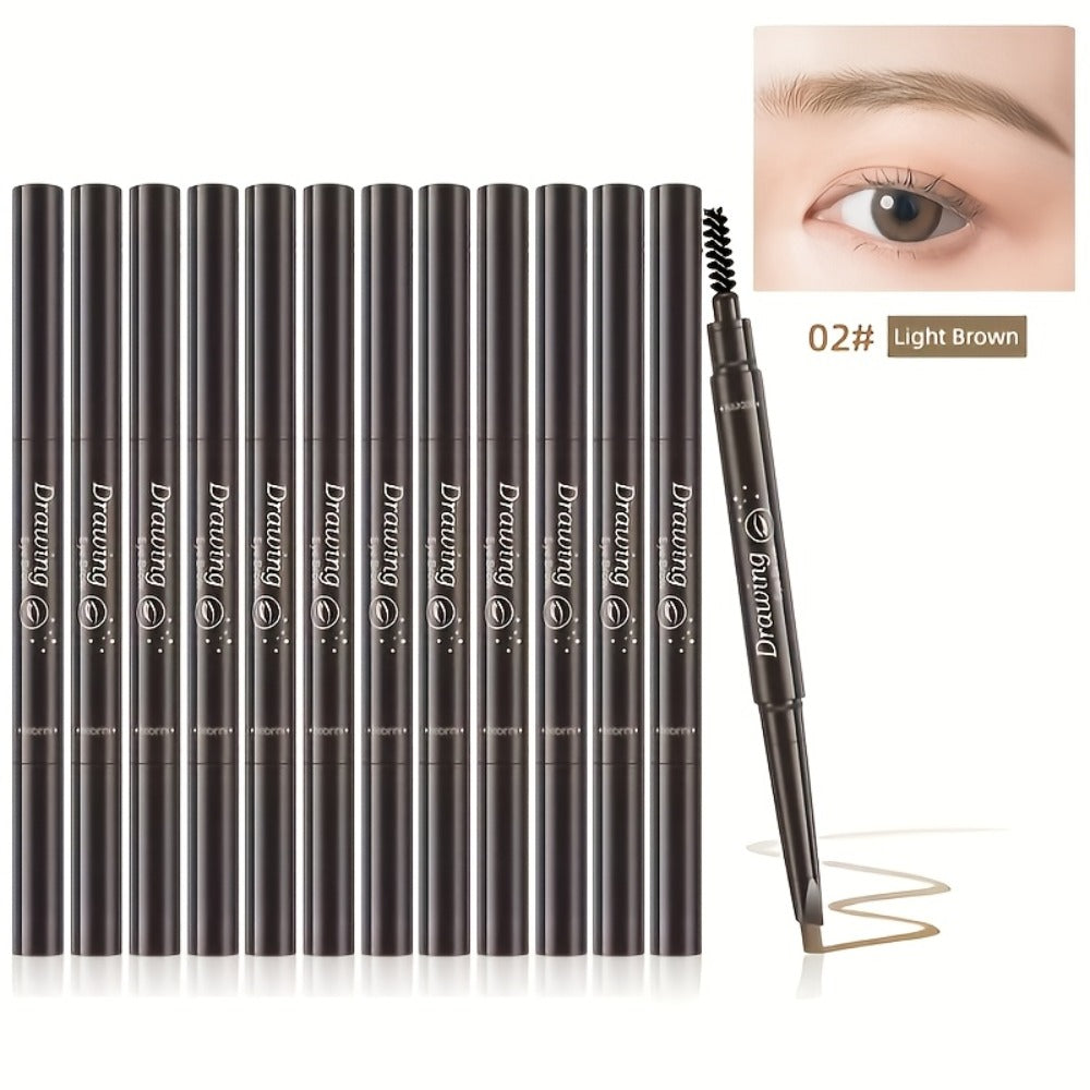 12-Pack Automatic Eyebrow Pencils with Angled Tips, Spoolie Ends and Four Brown-to-Black Color Options — image 5