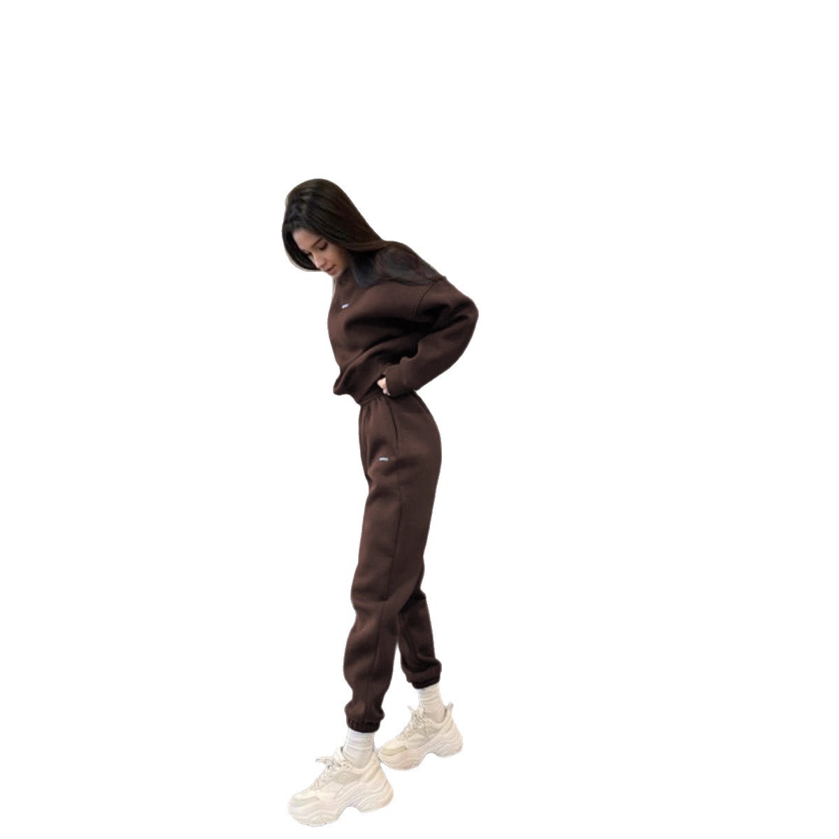 Casual Crew-neck Long-sleeve Pants Set