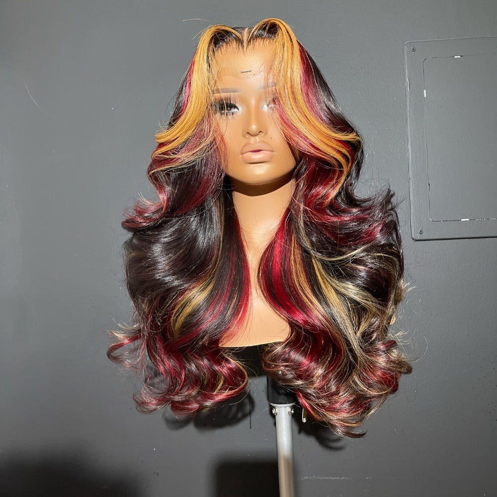 Lace Front Wig 28in Body Wave Highlight Style with 13x4 HD Lace, 180% Density, Combs and Strap — image 5