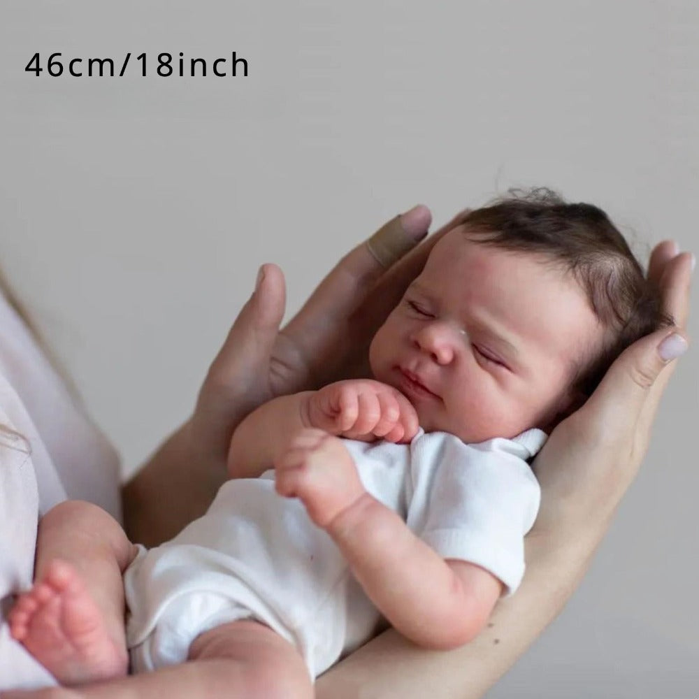 Reborn Doll, 18-Inch Sleeping Cloth-Body Figure with Vinyl Limbs, Marbled Paint and Gift Set — image 3