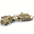 3482-Piece Tank Hauler Building Block Model with Tractor, Long Trailer, Tracked Vehicle and 628015 Code — image 1
