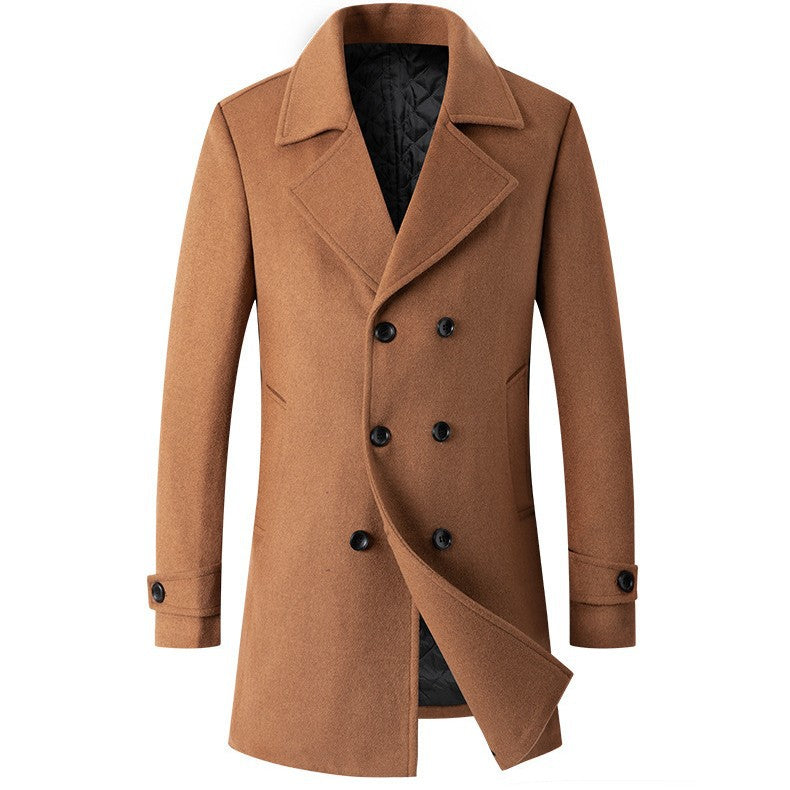 Cotton-padded Wool Coat Fashionable Lapel Wool Outerwear