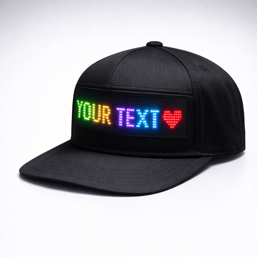 Programmable LED Hat App Controlled Scrolling Text Light Up Baseball Cap for Men Women Parties Halloween Christmas Gift USB C