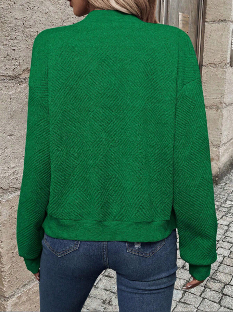 Solid Color Zipper Jacket Coat For Women