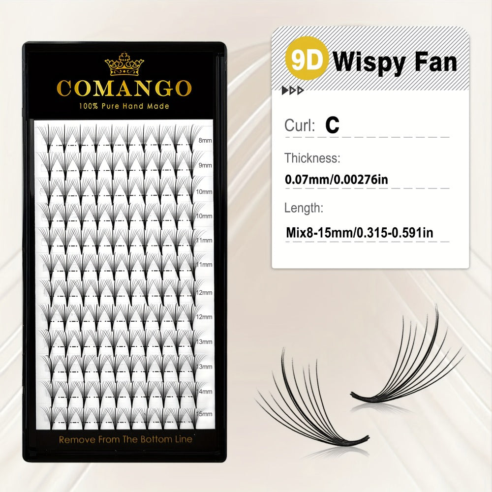 120-Fan Tray Premade Volume Lash Extensions 5D 7D 9D Wispy Faux Mink Eyelash Extensions C D Curl Mix 8-15mm — image 7