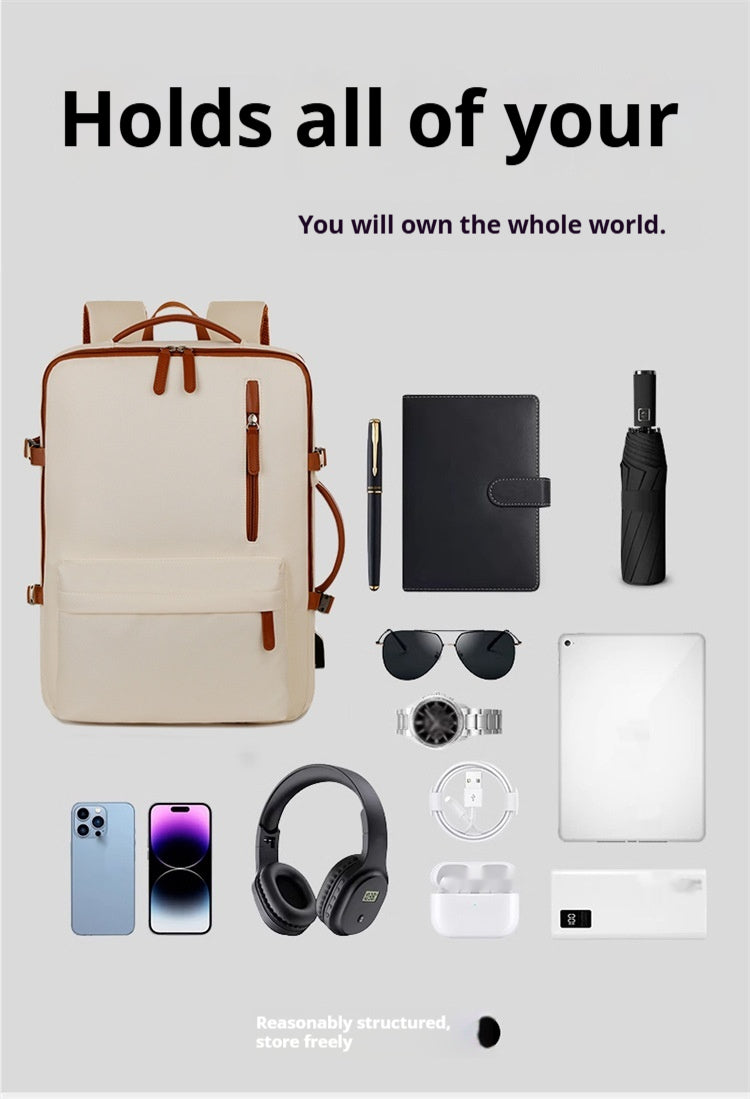 Business Travel Laptop Bag With Dual-Shoulder USB Charging Port