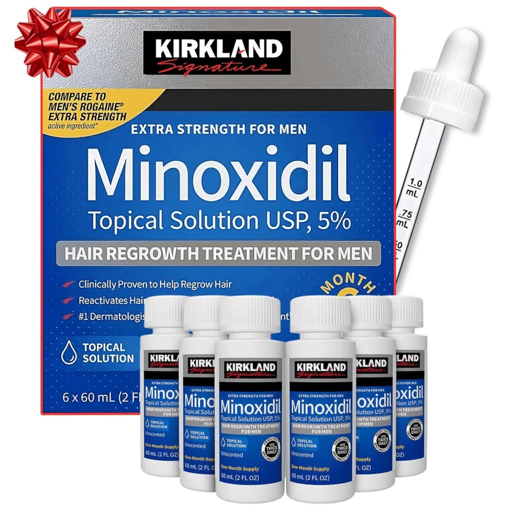 Minoxidil 5% Extra Strength Topical Solution for Men Hair Regrowth - Kirkland Signature 6-Month Supply — image 1