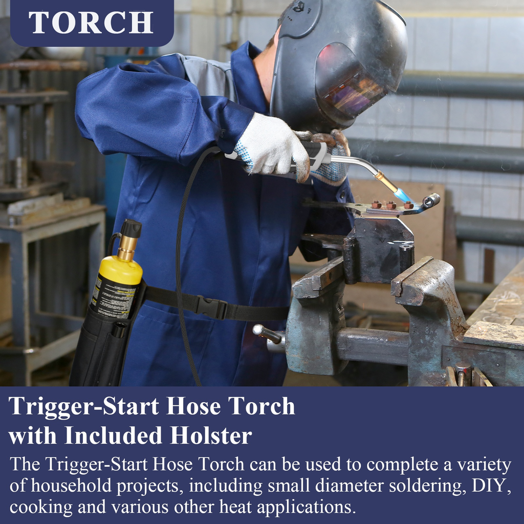 Trigger-Start Propane Torch Kit with 5 ft Hose and Holster or Cylinder Clip Configuration for Work Areas — image 9