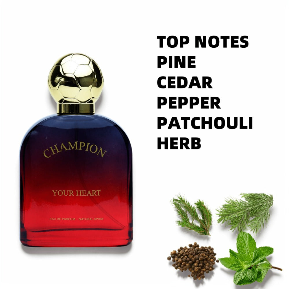 Men's Cologne Champion Your Heart 100ml Eau de Toilette Spray in Red Gradient Bottle with Presentation Box — image 3