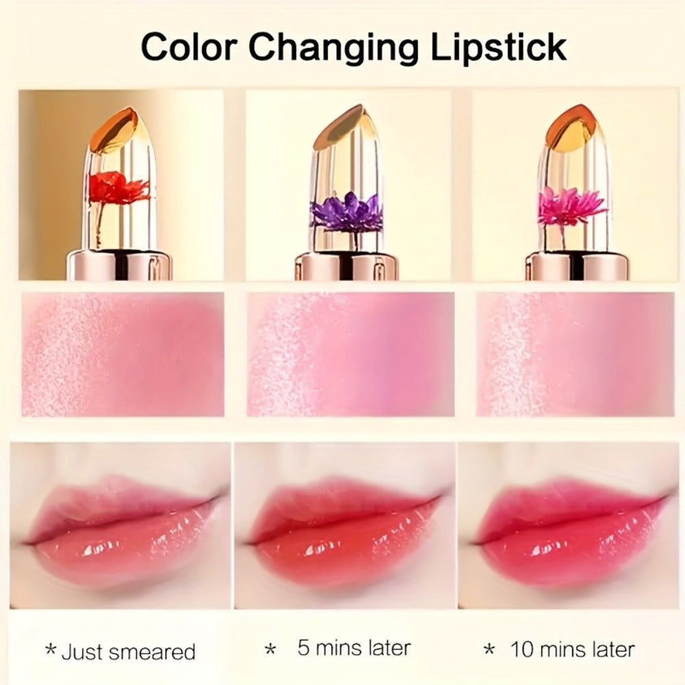 Color Changing Lip Gloss Set 3 Pcs, Temperature Magic Pink Tint Crystal Jelly Balm & Lipstick, Plant Squalane Lip Makeup — im