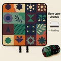 Large Padded Picnic Blanket with Carry Straps in Geometric, Palm-Village or Tropical Leaf Prints — image 3