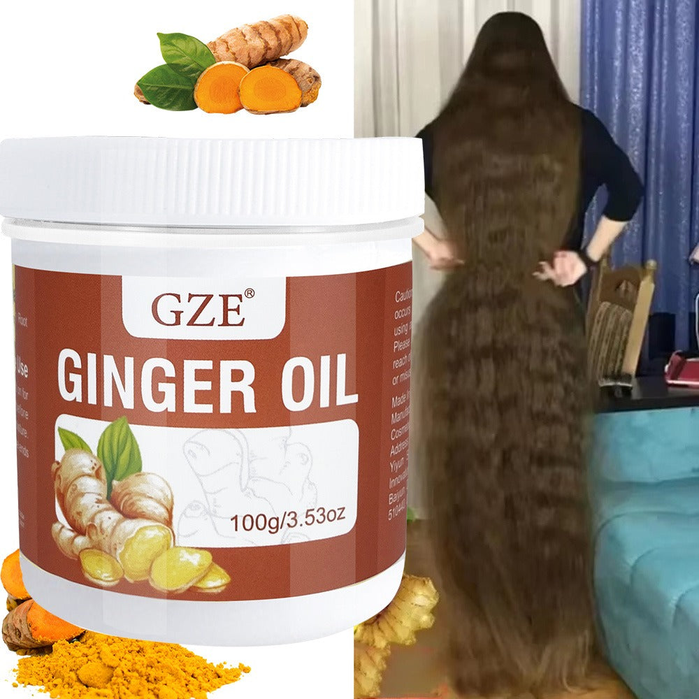 Hair Oil GZE Ginger 100g White Screw-Lid Jar with 3.53oz Label for Hair and Scalp Application — image 6