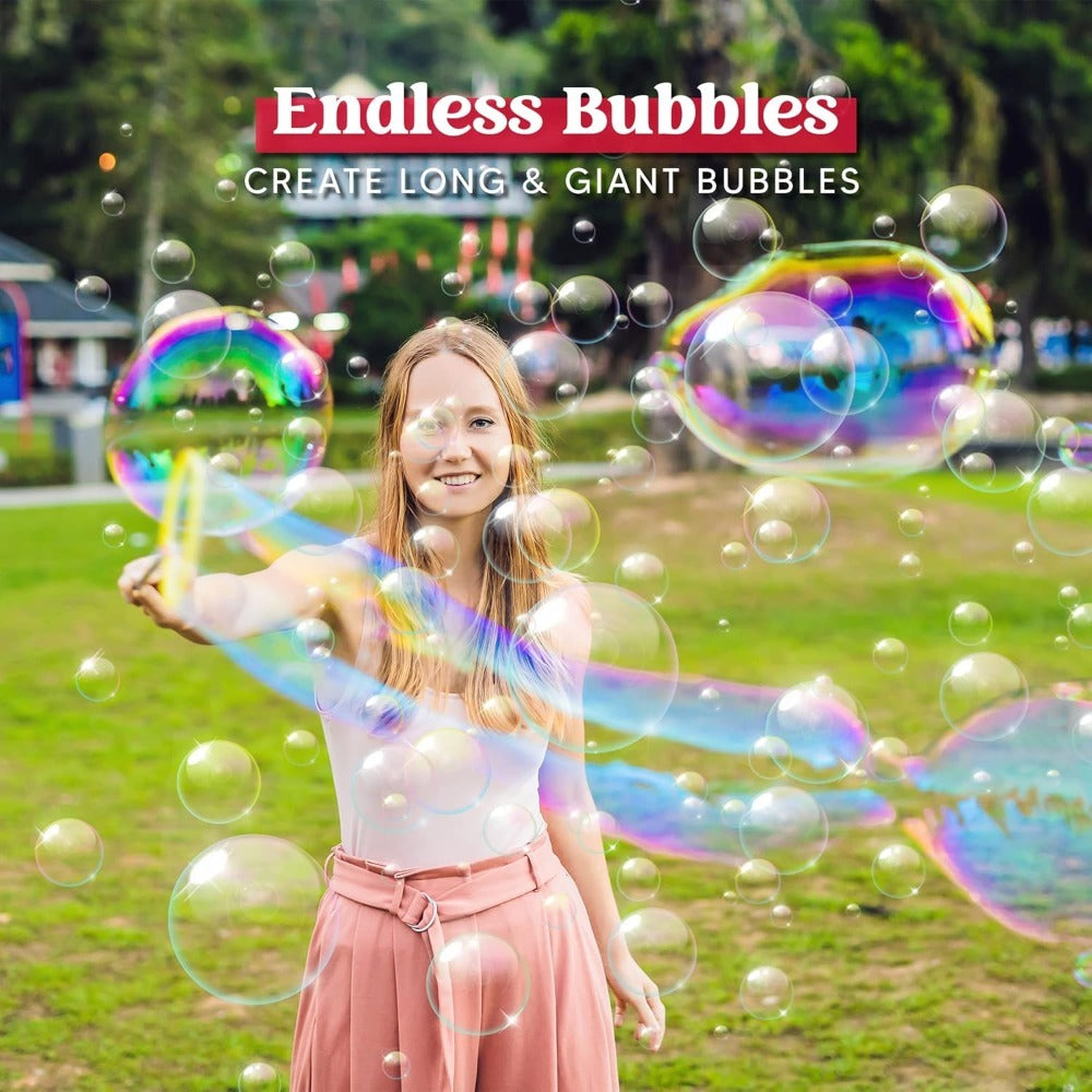 Giant Bubble Wands Set 18 Pieces, 3 Sizes with Tray & Concentrated Solution for Parties, Celebrations and Guest Favors — imag