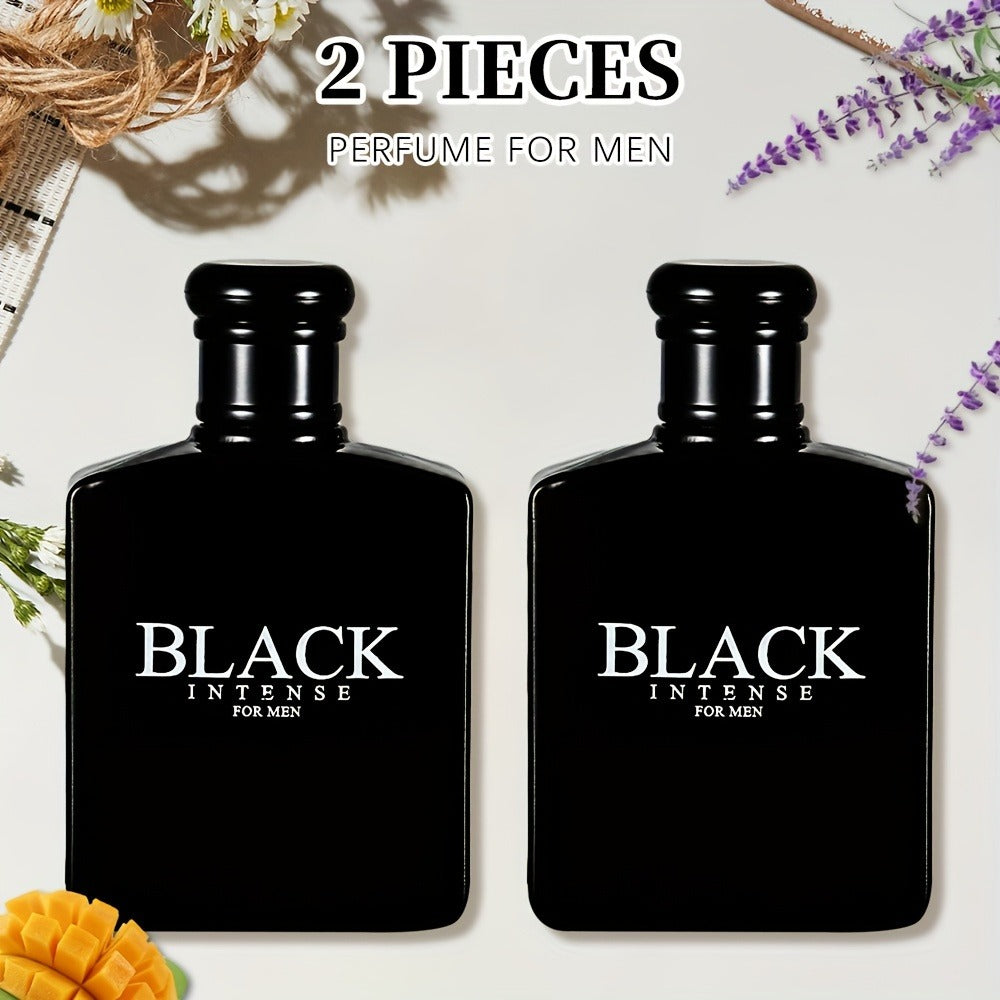 Men's Cologne Black Intense 100ml Eau de Toilette Two-Bottle Set in Matching Black Spray Bottles — image 2