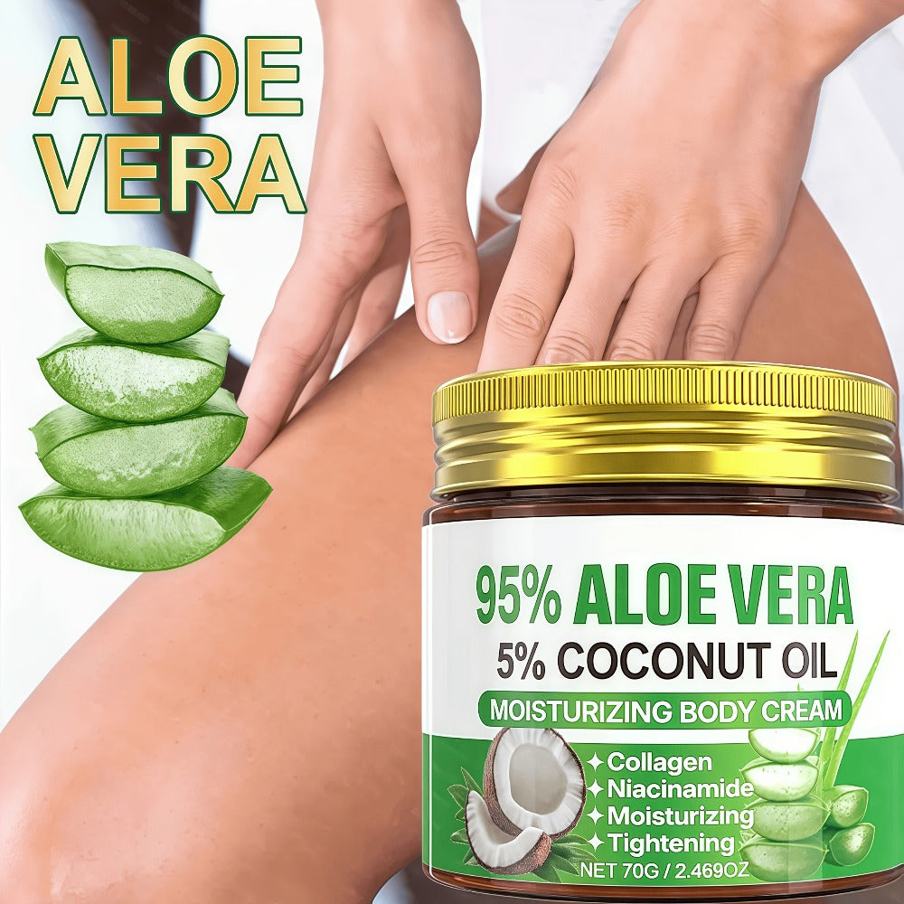 Aloe Vera Collagen Face Cream, Two Jar Set with Hyaluronic Acid and Coconut Oil for Daily Moisture — image 8