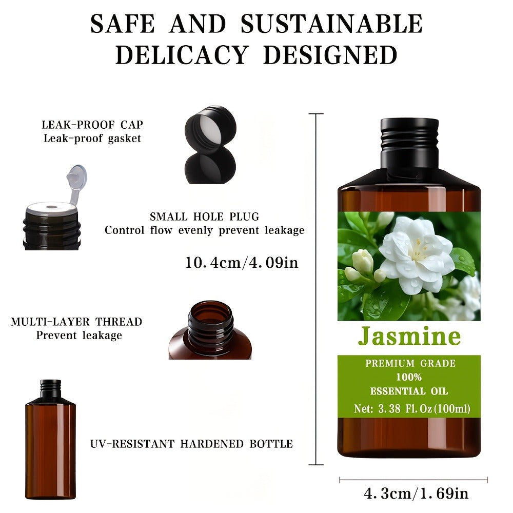 Jasmine-Scented Aromatic Oil in 100ml Amber Bottle with Floral Label and Single Capacity Option — image 5