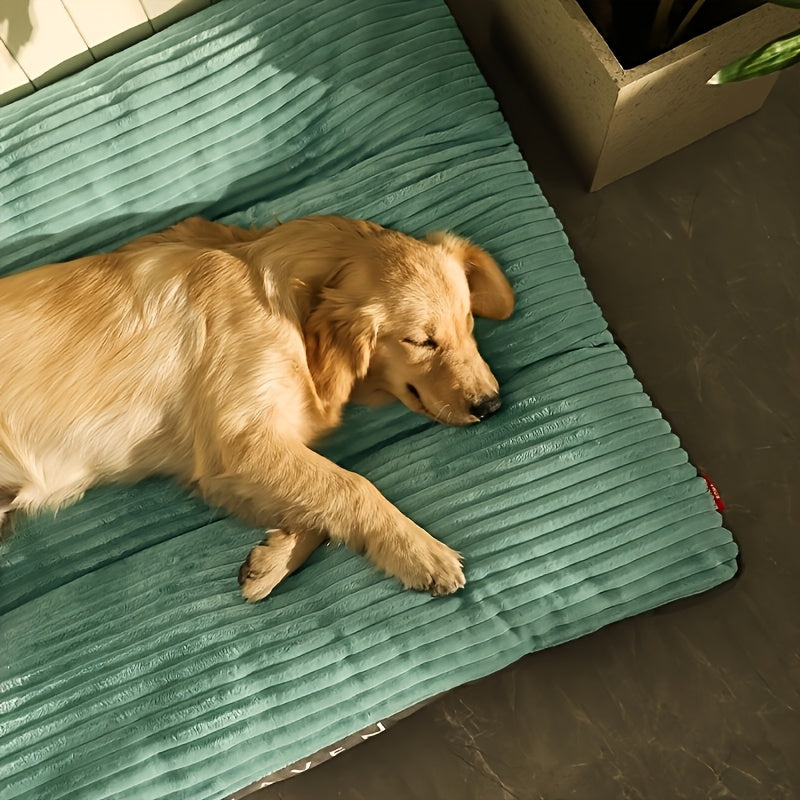 Green Stripe Dog Bed Mattress with Polyester Fiber Cushion, Removable Washable Cover and XL or XXL Size — image 5