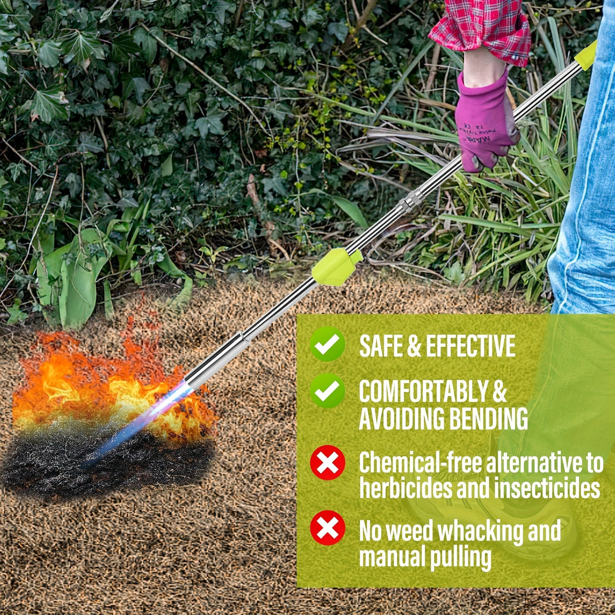 Propane Weed Torch, Flame Weeder Ice Melter Outdoor Roof Driveway for Garden, Patio and Yard Use — image 31